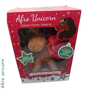 Afro unicorn holiday plush set of 3 pcs